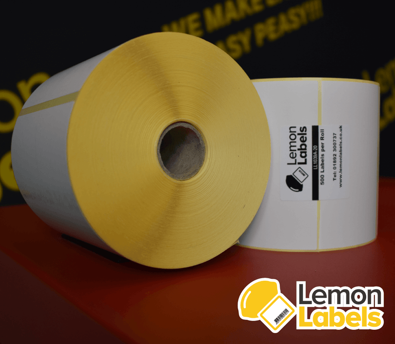 100 x 150 mm Direct Thermal Paper Labels For Zebra GK420D / LP2844 With Permanent Adhesive on 25mm Cores With Perforations - LL1039C-20